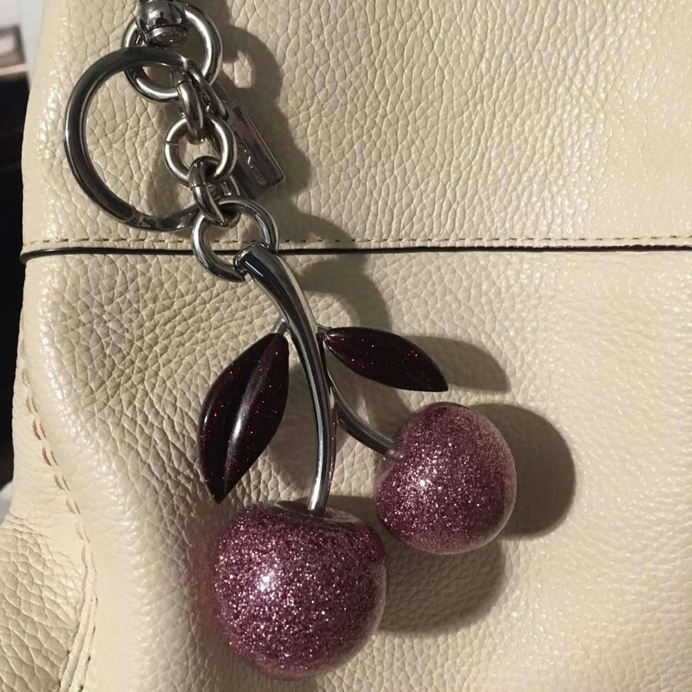 Coach Cherry Pink Resin Purse Keychain Bag Charm